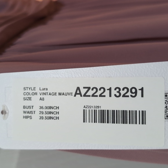 NEW Azazie Lara Vintage Mauve Bridesmaid Dress, Size 8 - Picture 3 of 3